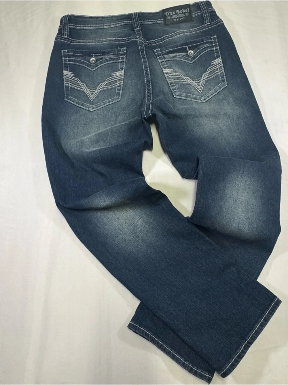 True Religion Men's Dark Wash Slim Straight Jeans